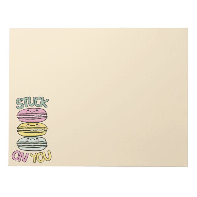Stack of Cute Kawaii Macarons Notepad (Front)