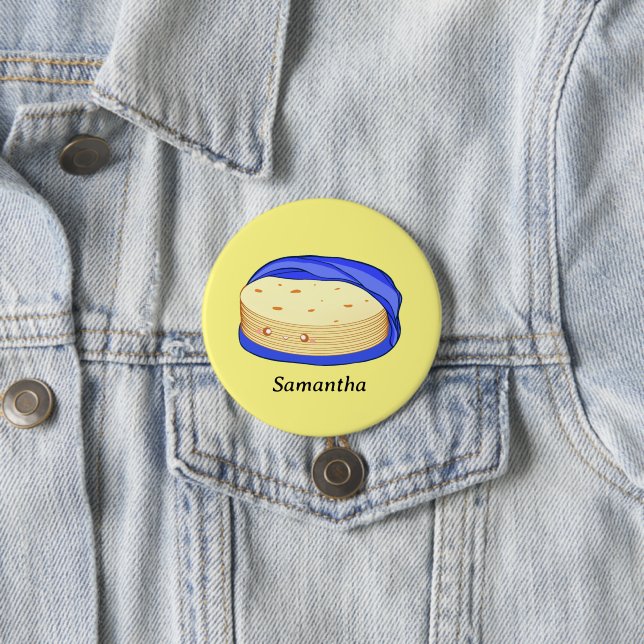 Stack of Flour Tortillas 3 Inch Round Button (In Situ)
