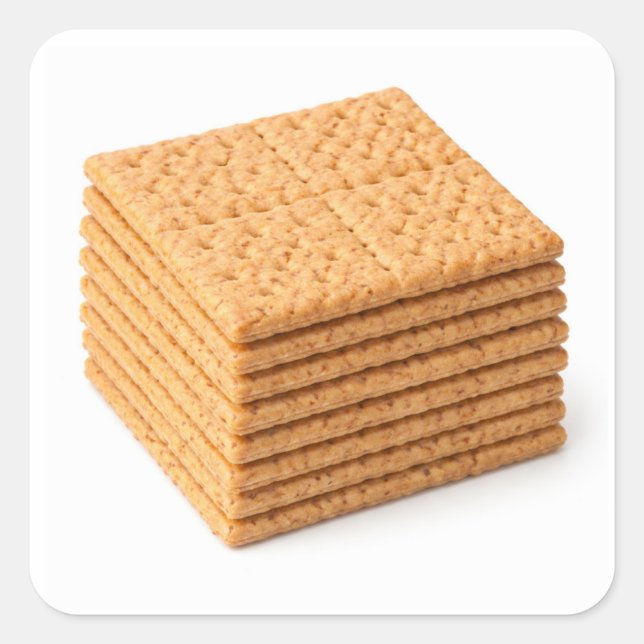 Stack of Graham Crackers on White Sticker (Front)