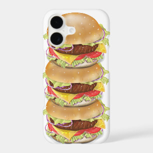 Stack of hamburgers or cheeseburgers