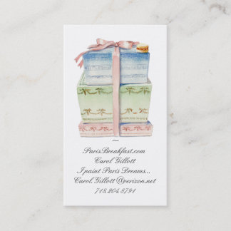 Stack of macaron boxes business card