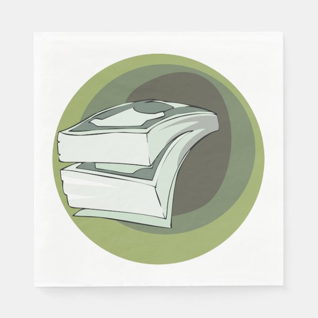 Stack of Money Cash Green Backs Napkin (Front)