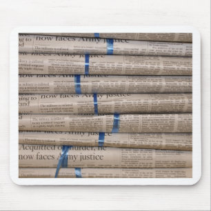 Stack of Newspapers Current Events Art Mouse Pad