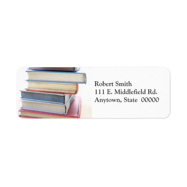 Stack of old used books address labels (Front)