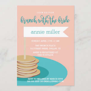 Stack of Pancakes   Brunch Bridal Shower Invitation