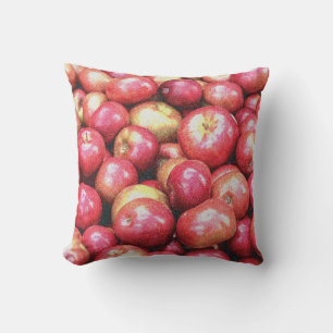 "Stack of Red Apples Fruit" Cute Photo. Buy Now Throw Pillow