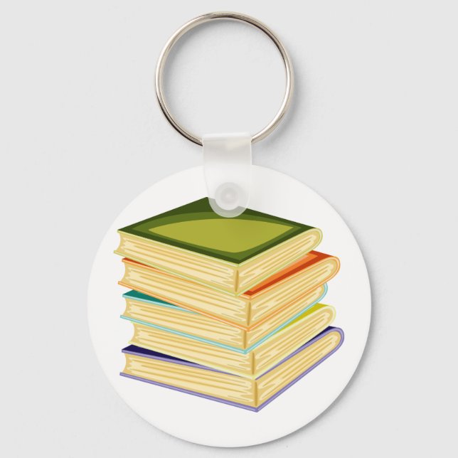 Stack Of School Books Keychain (Front)