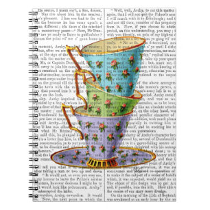 Stack Of Three Vintage Teacups Notebook