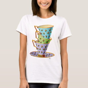 Stack Of Three Vintage Teacups T-Shirt