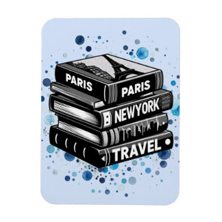 Stack of Travel Books  Magnet