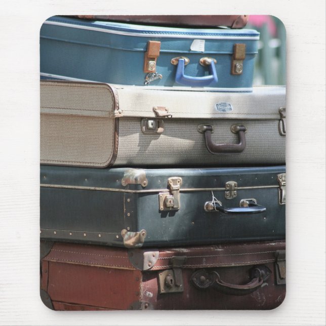 Stack of Vintage Suitcases Mouse Pad (Front)