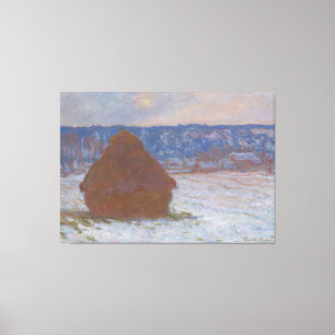 Stack of Wheat (Snow Effect, Overcast Day) (1890-9 Canvas Print