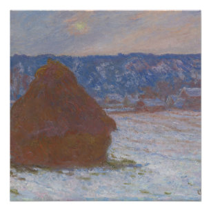 Stack of Wheat (Snow Effect, Overcast Day) (1890-9 Poster