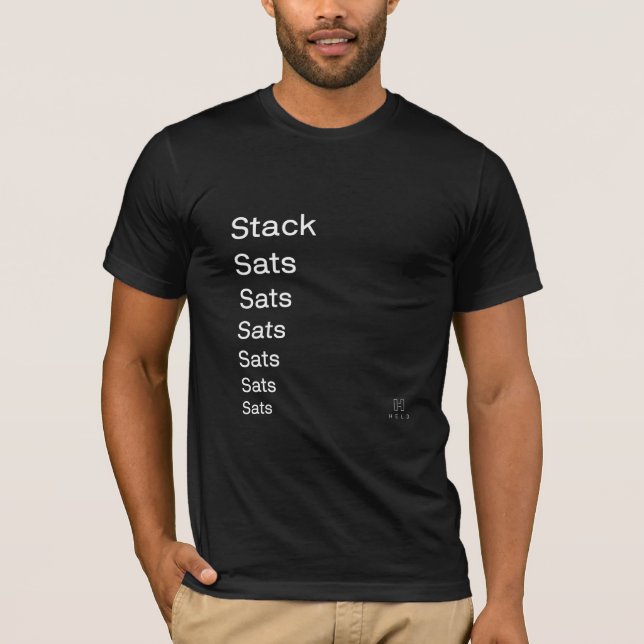 Stack Sats Black T-Shirt (Front)