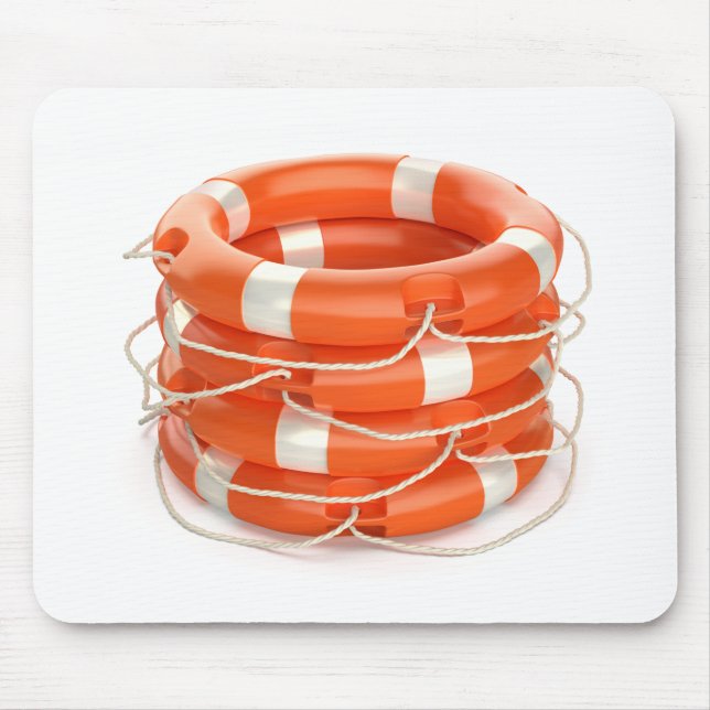 Stack with four lifebuoy rings mouse pad (Front)