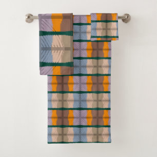 Stackable Mirrored Sensational Pattern Bath Towel Set