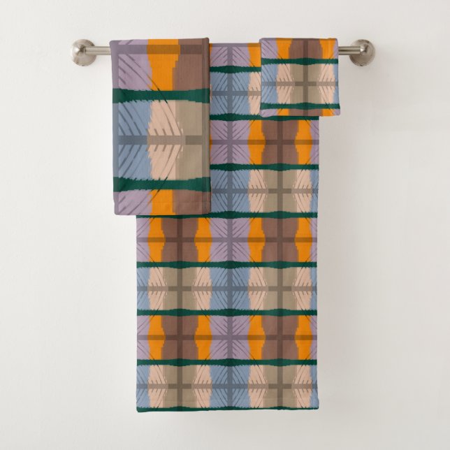 Stackable Mirrored Sensational Pattern  Bath Towel Set (Insitu)