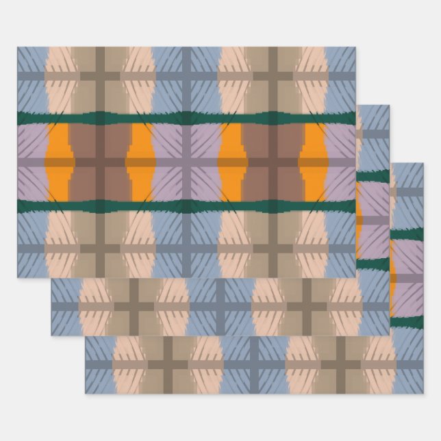 Stackable Mirrored Sensational Pattern  Wrapping Paper Sheet (Set)