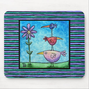 Stacked Birds Mouse Pad