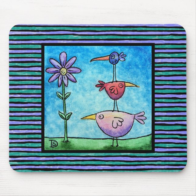 Stacked Birds Mouse Pad (Front)