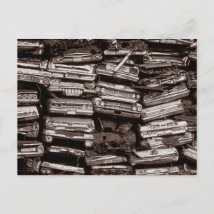 Stacked Cars, 1973 Postcard