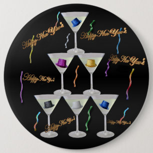 Stacked Champagne New Year's Pin