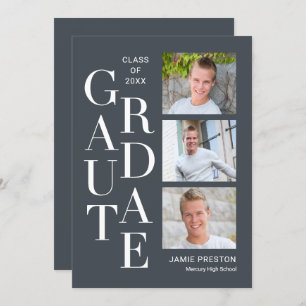 Stacked Charm Editable Colour Graduation Invitatio Invitation