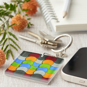 Stacked Circles-Textured by Shirley Taylor Keychain