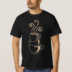 Stacked Coffee Cups Illustration T-Shirt