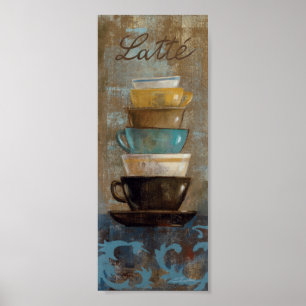 Stacked Coffee Cups Poster
