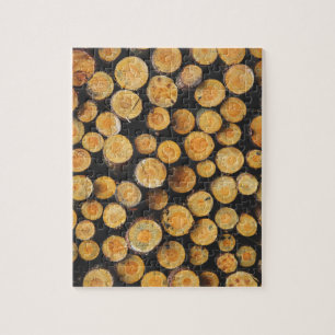 Stacked Cut Wood Tree Logs Jigsaw Puzzle