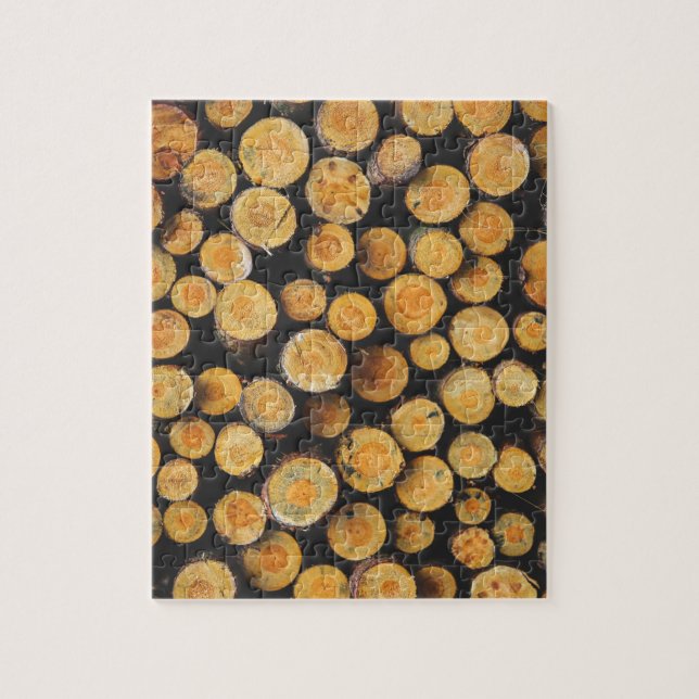 Stacked Cut Wood Tree Logs Jigsaw Puzzle (Vertical)