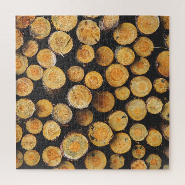 Stacked Cut Wood Tree Logs Jigsaw Puzzle (Vertical)