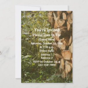 Stacked Firewood Fall Nature  Invitation