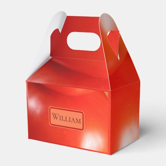 Stacked Fresh Red Tomatoes  Favor Box (Front Side)