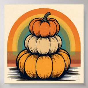 Stacked in Autumn Light Poster