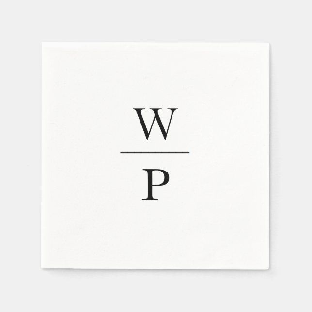 Stacked Initials Wedding Napkin (Front)