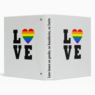 Stacked Love Print Rainbow Split Text Pattern Binder