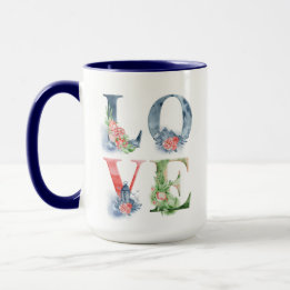 Stacked Love Split Graphic Floral Print Coffee Mug