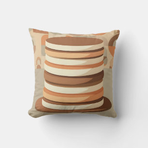 Stacked Pancakes Retro Throw Pillow