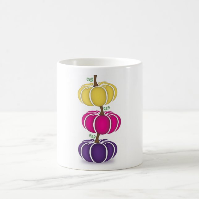 Stacked Purple, Pink, and Yellow Pumpkin Mug (Center)