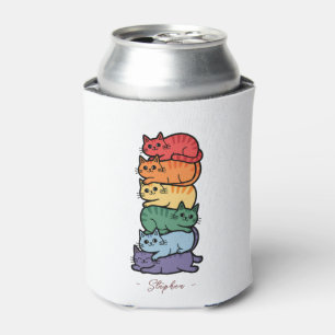 Stacked Rainbow Cats – LGBTQ Pride Celebration Can Cooler