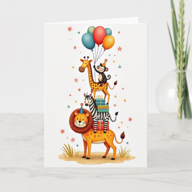 Stacked Savanna Birthday Card (Front)