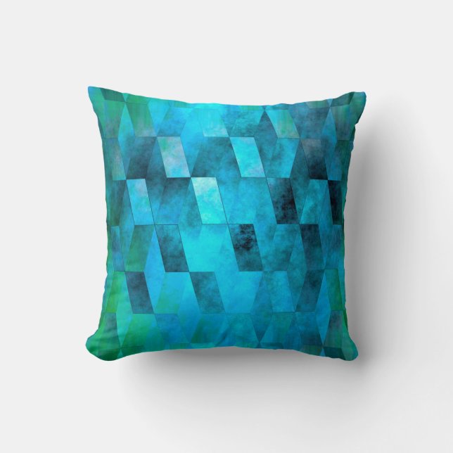Stacked Sky (turquoise turquoise-green) Throw Pillow (Front)