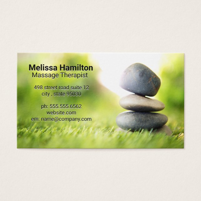 Stacked Stones in Grass (Front)