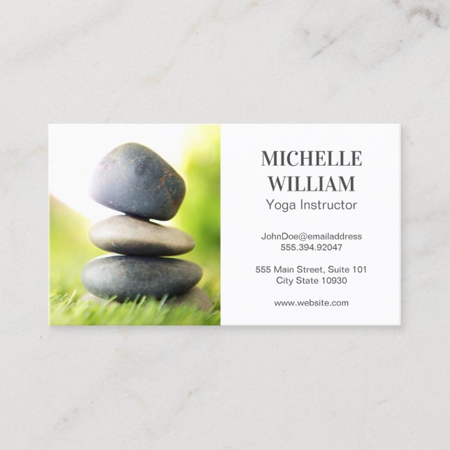 Stacked Stones in the Grass Business Card (Front)