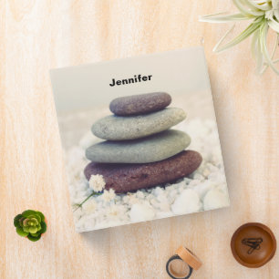 Stacked Stones Meditative Cairn Binder