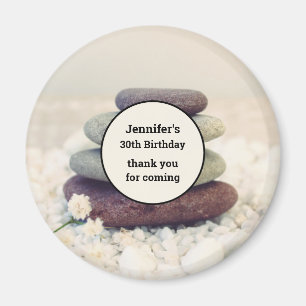 Stacked Stones Meditative Cairn Birthday Thank You Magnet