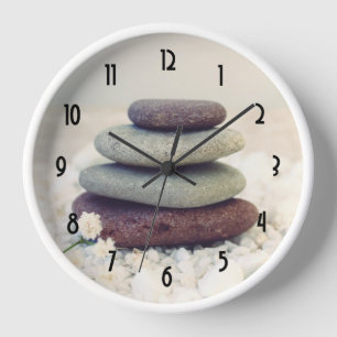 Stacked Stones Meditative Cairn Clock