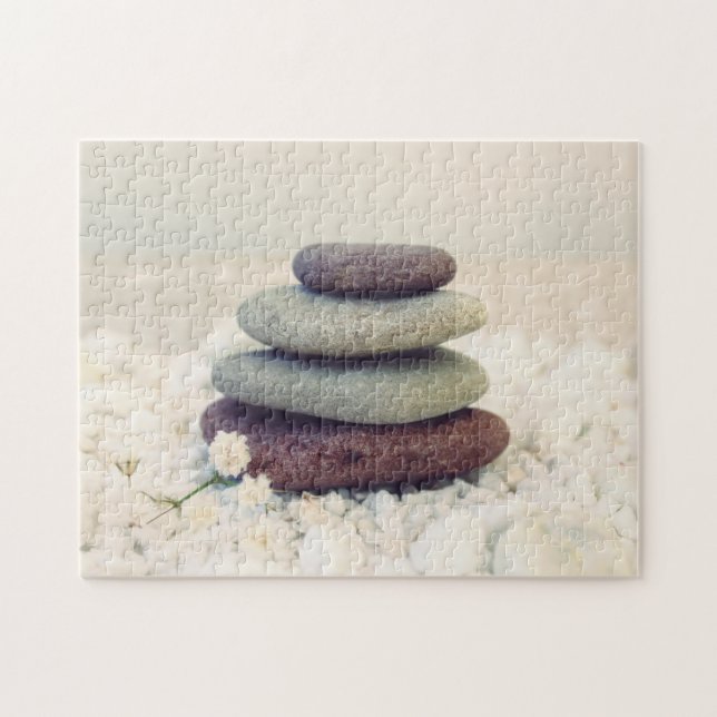 Stacked Stones Meditative Cairn Jigsaw Puzzle (Horizontal)